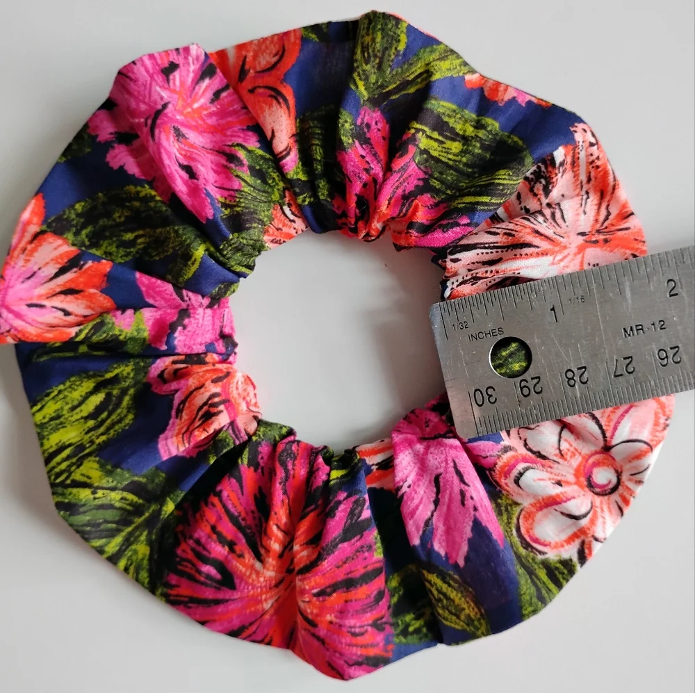 Liberty Art Fabric Tana Lawn Scrunchie Grenada Blooms Blue Orange Pink Floral